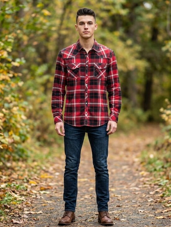 Other - Reclaim Black Red Plaid Button Down Shirt Large L Western Snap Athletic